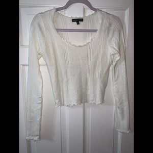 Cropped White Sweater